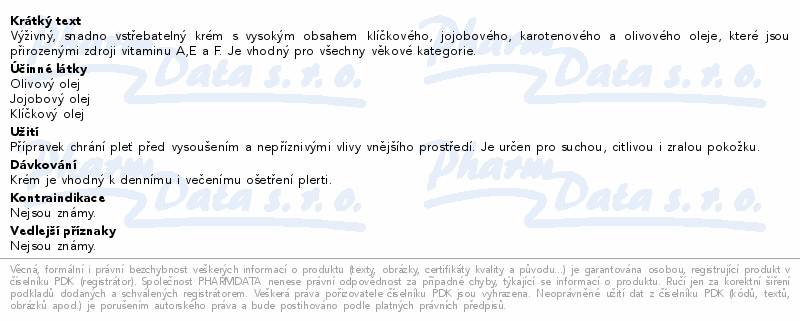 RYOR Suchá citl.pleť Výž.krém s přírod.oleji 50ml