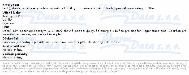 RYOR Koenzym Q10 Denní krém s UV filtry 50ml