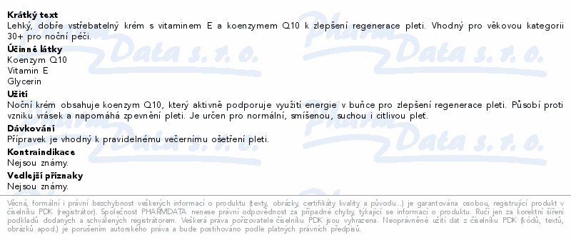 RYOR Koenzym Q10 Noční krém 50ml