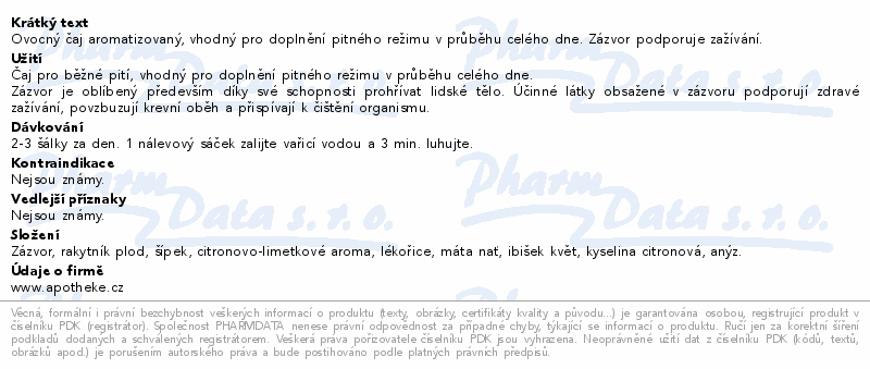 Apotheke zázvor a rakytník 20x2g