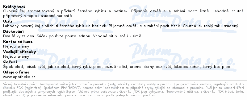 Apotheke Černý rybíz a bezinky 20x2g