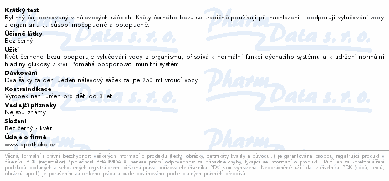 Apotheke Černý bez květ 20x1.5g