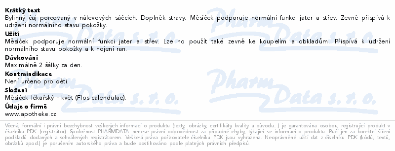 Apotheke Měsíček lékařský čaj 20x1.5g