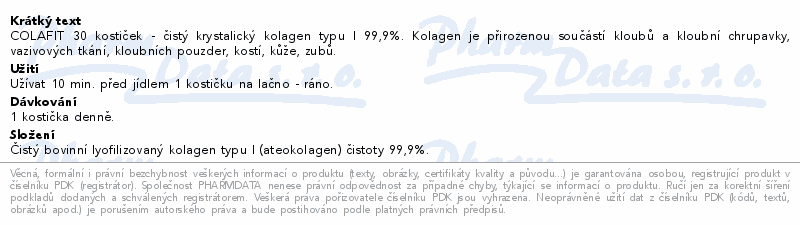 Colafit 30 kostiček