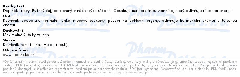Apotheke Kotvičník Zemní 20x1.5g