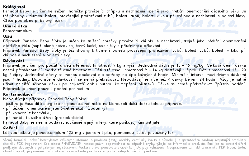 PANADOL BABY ČÍPKY 125MG 10KS