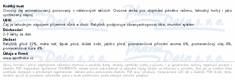 Apotheke Rakytník a pomeranč 20x2g