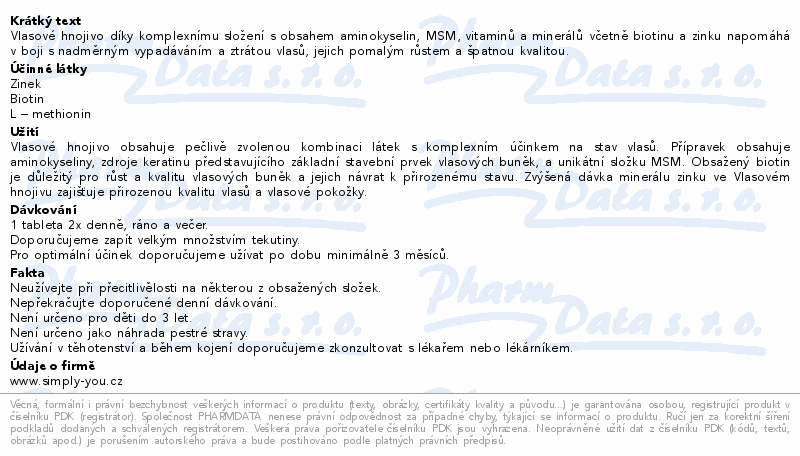 Vlasové hnojivo 60 tablet