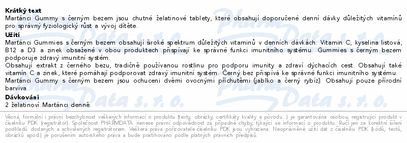 Walmark Marťánci gummy černý bez 20mg 50ks