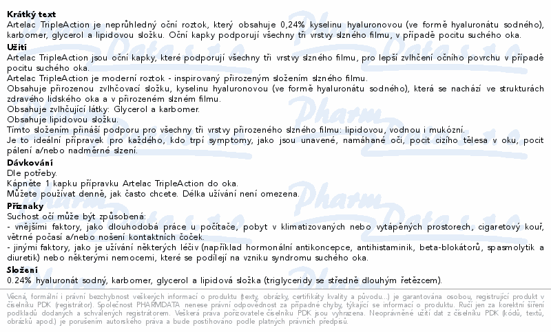 Artelac TripleAction oční kapky 10ml