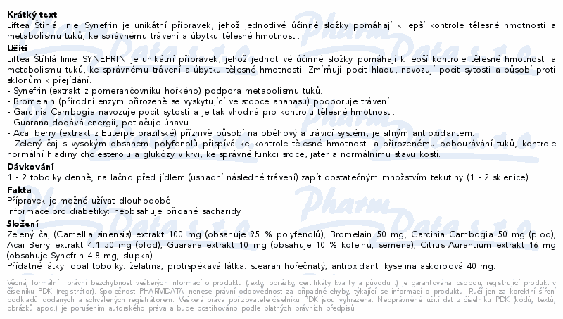 LIFTEA štíhlá linie synefrin+ 60tob