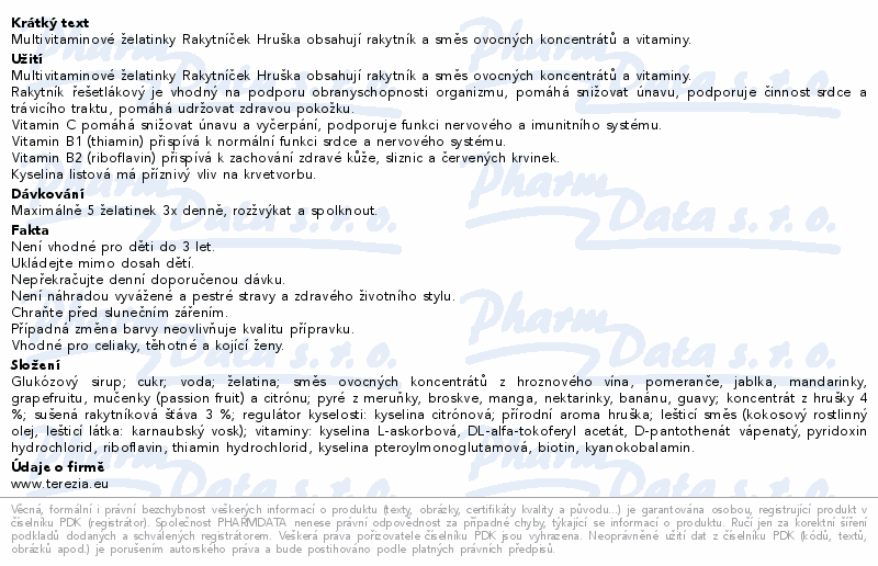 Rakytníček multivit.želatinky s rakyt.Hruška 70ks