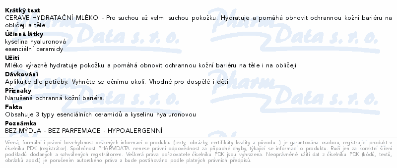 CERAVE Hydratační mléko 236 ml