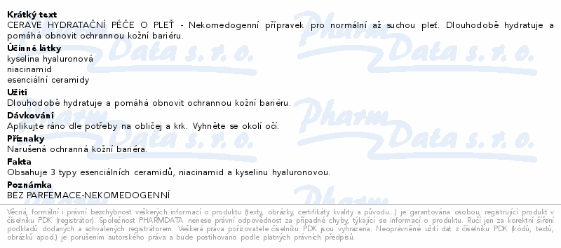CERAVE Hydratační péče o pleť 52ml