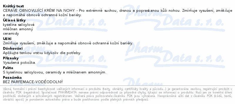 CERAVE Obnovující krém na nohy 88 ml