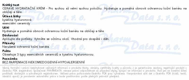CERAVE Hydratační krém 340 ml