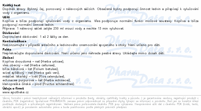 Apotheke Na odvodnění čaj 20x1.5g