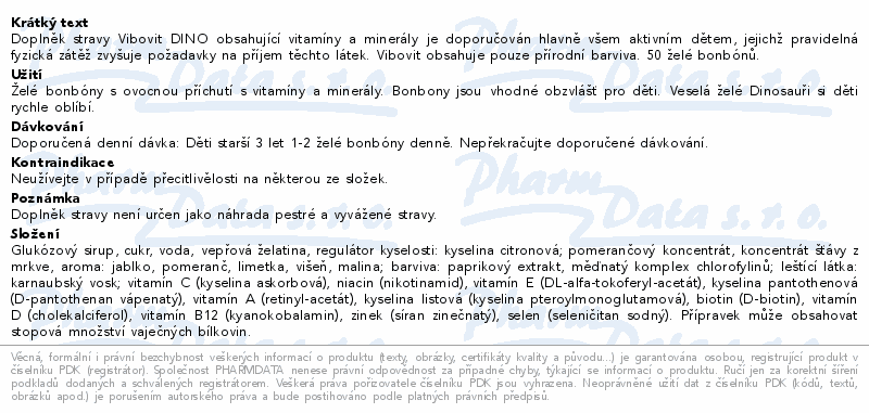 Vibovit Dino želé bonbóny 50ks