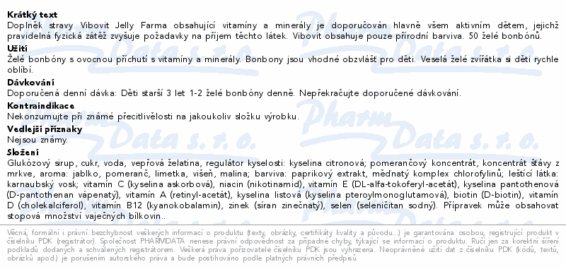 Vibovit Farma želé bonbóny 50ks