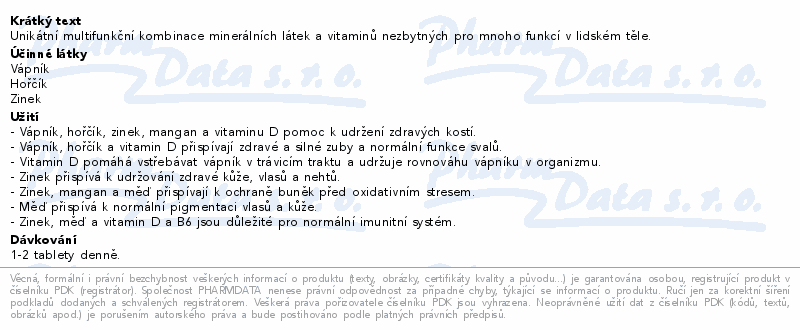 Walmark Váp-Hoř-Zinek Osteo tbl.90