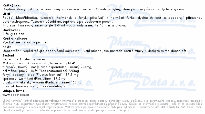 Apotheke Nosohltan a dutiny čaj 20x1.5g
