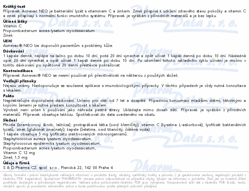 ACNEVAC NEO 30 kapslí