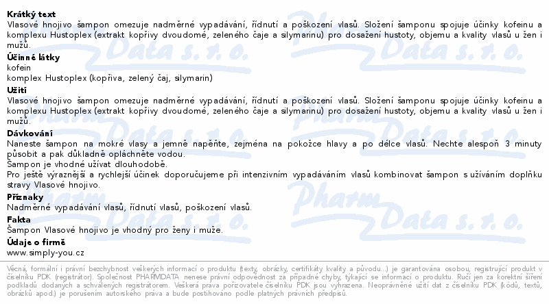 Vlasové hnojivo šampón 150ml