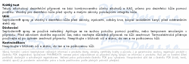 Septoderm spray s rozprašovačem 250 ml