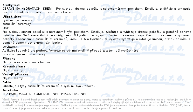 CERAVE SA zjemňující hydratační krém 177ml