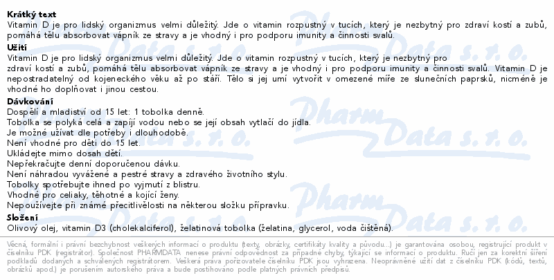 TEREZIA Vitamín D3 1000 IU tob.30