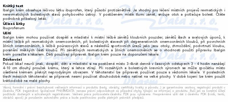 IBALGIN KRÉM 100G