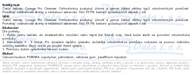 Corega Pro Cleanser Orthodontics čist.tablety 30ks