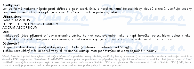 Coldrex horký nápoj med a citron 10 sáčků