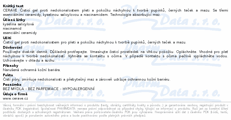 CERAVE Čisticí gel proti nedokonalostem 236 ml