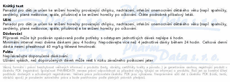 PANADOL PRO DĚTI JAHODA 24MG/MLSUSPENZE 100ML