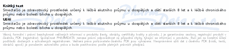 smectaGo Diosmectitum 3g 12 sáčků