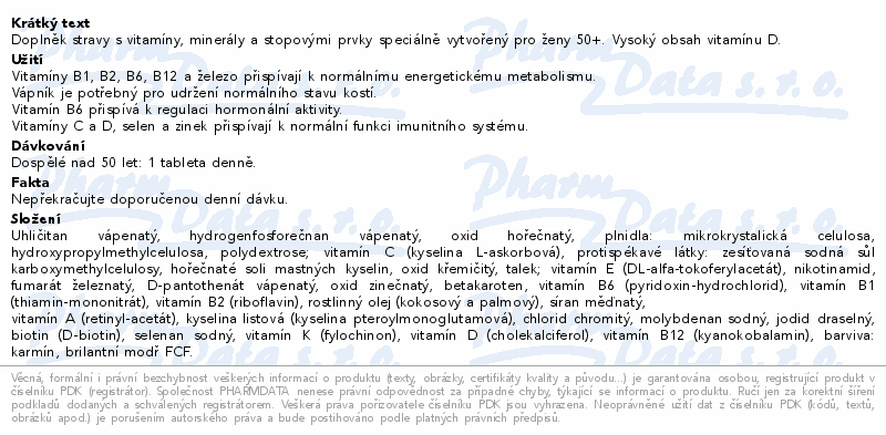 Multivitamin Centrum silver 50+ pro ženy 90tbl