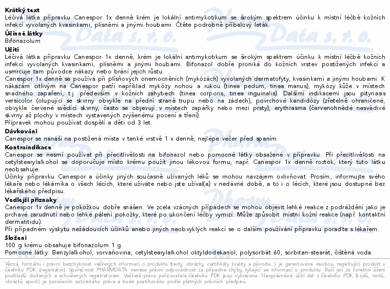 Canespor 1x denně krém drm.crm.1x15gm 1%