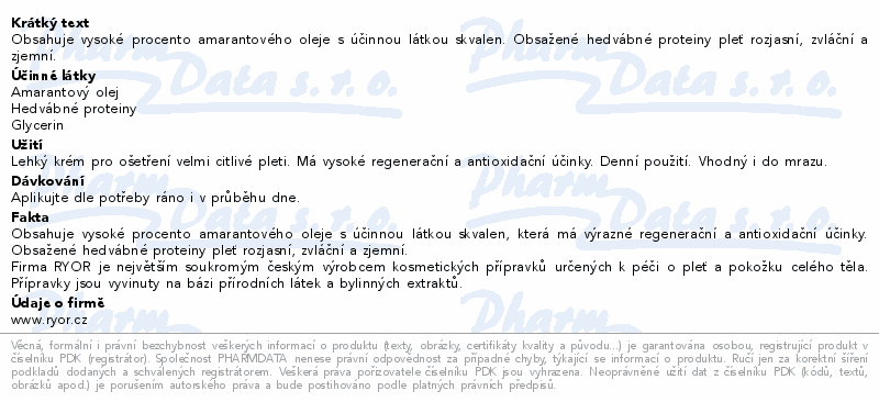RYOR Ryamar den.krém s amarant.ol.+hedvábím 50ml