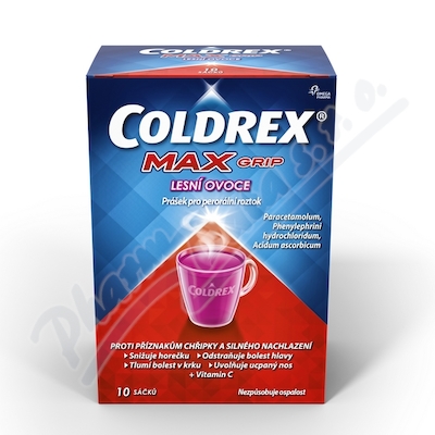 COLDREX MAXGRIP LESN� OVOCE1000MG/10MG/70MG POR PLV SOL 10 II