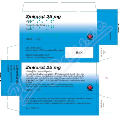 ZINKOROT 25MG 50TBL