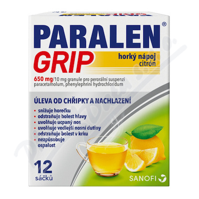 Paralen Grip horký nápoj citron 12 sáčků