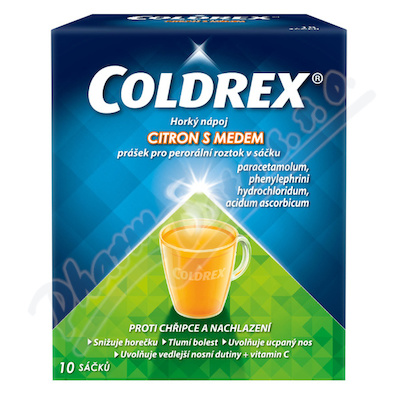 Coldrex horký nápoj med a citron 10 sáčků